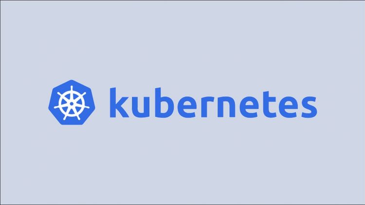 Graphic with the Kubernetes logo