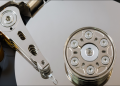 A hard disk platter and arm header.