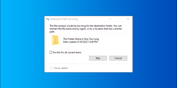 File Path Too Long Header