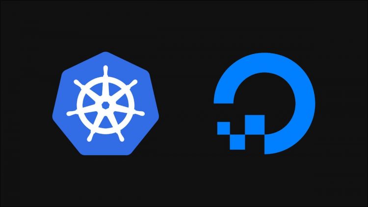 Graphic showing the DigitalOcean and Kubernetes logos