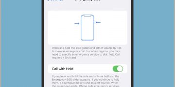 Screenshot of iPhone phone emergency SOS settings
