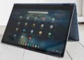 Lenovo Flex 5i Chromebook standing tent style