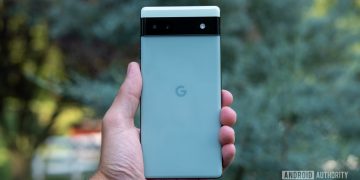 google pixel 6a back in hand outdoors