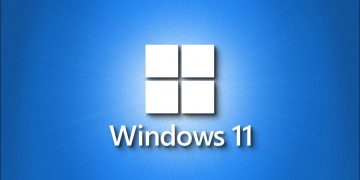 A simple Windows 11 logo on a blue background