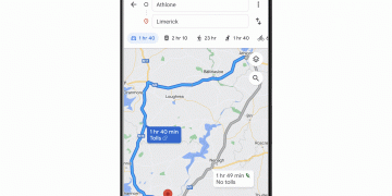 Selecting the car's engine type in Google Maps.