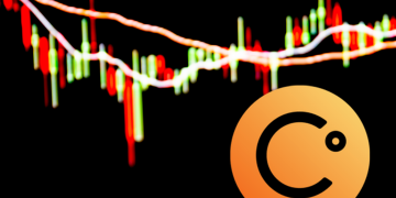 Celsius logo in front of market price graph
