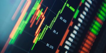 Markets: Bitcion, Ethereum hold gains, Terra Classic soars, Cryptocurrency Online Marketplace Platform Trading Theme. Charts and Data on the Screen. Conceptual Photo. Modern Decentralized Finance