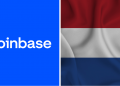 Coinbase logo, the Netherlands flag