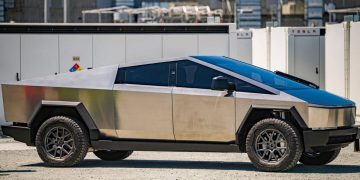 Tesla Cybertruck on display