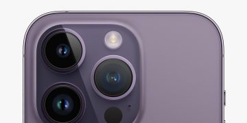 Closeup of iPhone 14 Pro camera