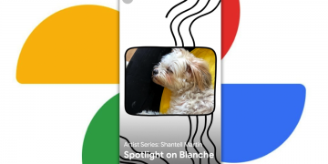 An example of "Memory Styles" in Google photos. This applies a cool artist-made frame to photos in a Memories slideshow.