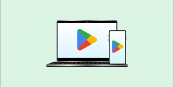 Google Play Store on phone and laptop.