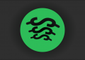 Spotify logo with money signs.