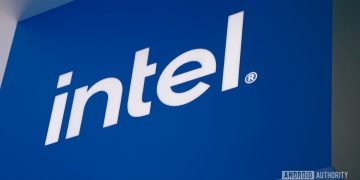 Intel logo angled MWC 2022