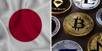 Japan flag, cryptocurrencies