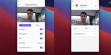 Screenshots showing how the Logi Tune looks running on MacOS.