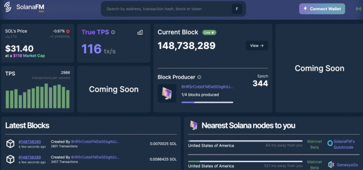 solanafm dashboard