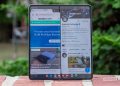 samsung galaxy z fold 4 standing multitasking