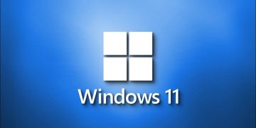 The Windows 11 logo on a blue background