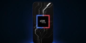 An illustration of a phone with eSIM support.