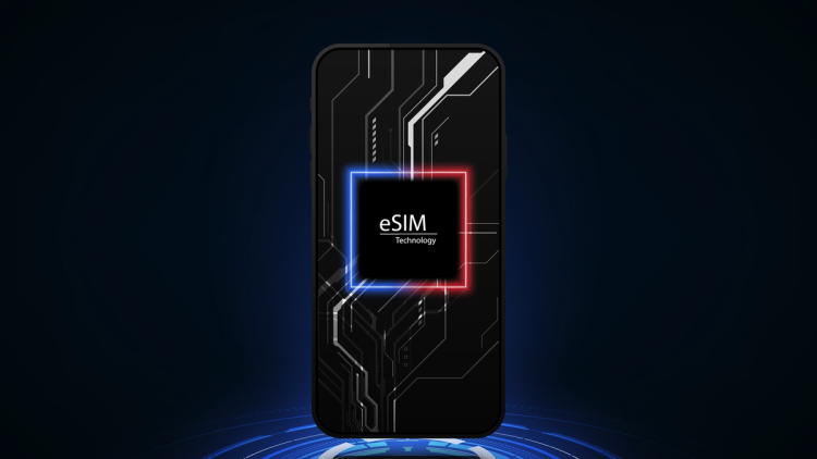 An illustration of a phone with eSIM support.