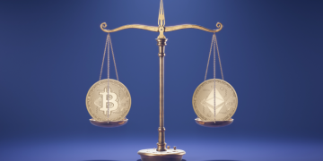 A scale signaling The Flippening by equally weighing Bitcoin and Ethereum