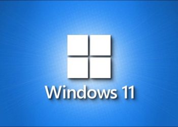 A simple Windows 11 logo on a blue background