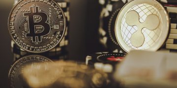 Golden BTC Bitcoin and XRP Ripple Coins