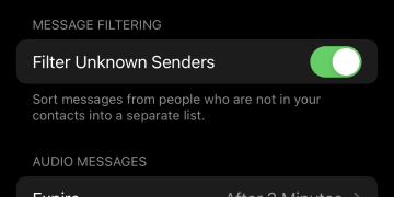 iOS 16 now sort messages between known and unknown senders