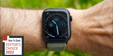 Apple Watch Series 8 being worn on a person's wrist