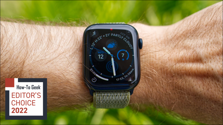 Apple Watch Series 8 being worn on a person's wrist