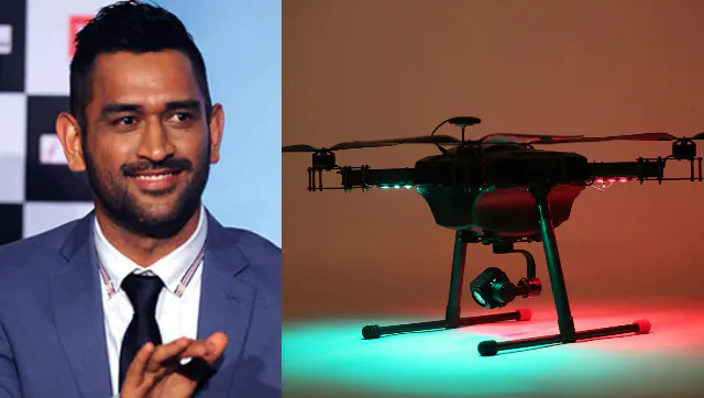 MS Dhoni launches droni Made in India consumer camera drone made by garuda aerospace