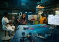 People collaboratively working in AR and VR
