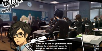 Maruki teaches a class in Persona 5 Royal.
