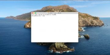Terminal window on a macOS Catalina desktop.