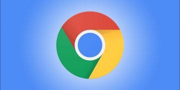 Google Chrome logo on a blue background