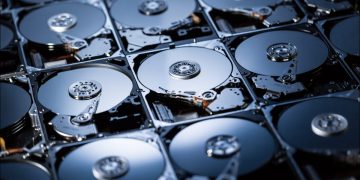 Photo of the internals of hard drives