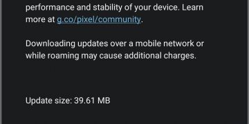 screenshot of software update screen