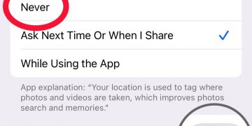 How to change the iPhone Camera's access to location data.
