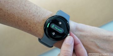 A user adjusts the volume on their Google Pixel Watch.