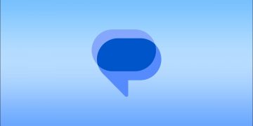 Google Messages 2022 Logo on Blue Gradient