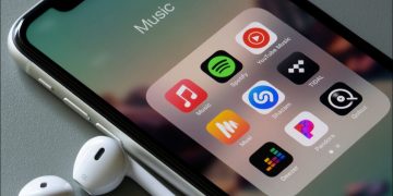 Music apps on a phone.