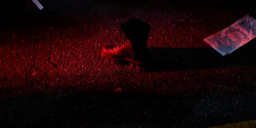 A unidentified victim's shoe seen in Seoul's Itaewon district after a stampede during Halloween celebrations in Seoul, on Oct. 30. (Jeon Heon-Kyun—EPA-EFE/Shutterstock)