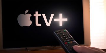 Apple TV logo on a TV