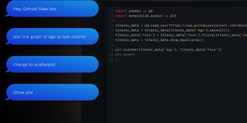 An example of using "Hey GitHub" voice commands to write code with the CoPilot AI.