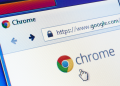 Google Chrome homepage on computer screen