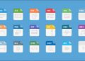 18 file extensions in a grid on a blue background