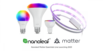 Nanoleaf's banner advertising its Matter-compatible Essentials.