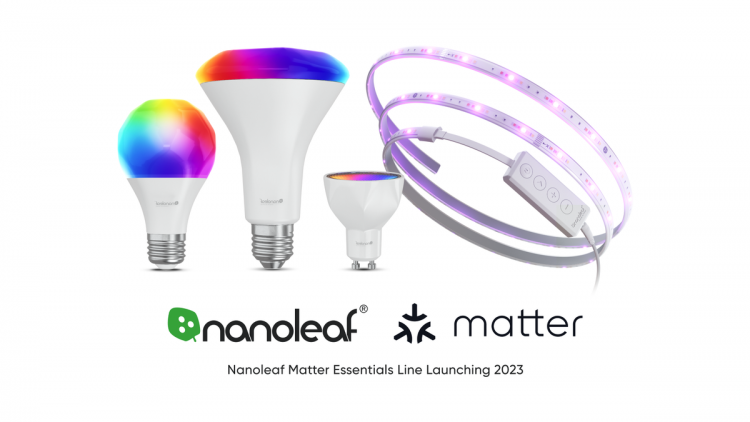 Nanoleaf's banner advertising its Matter-compatible Essentials.